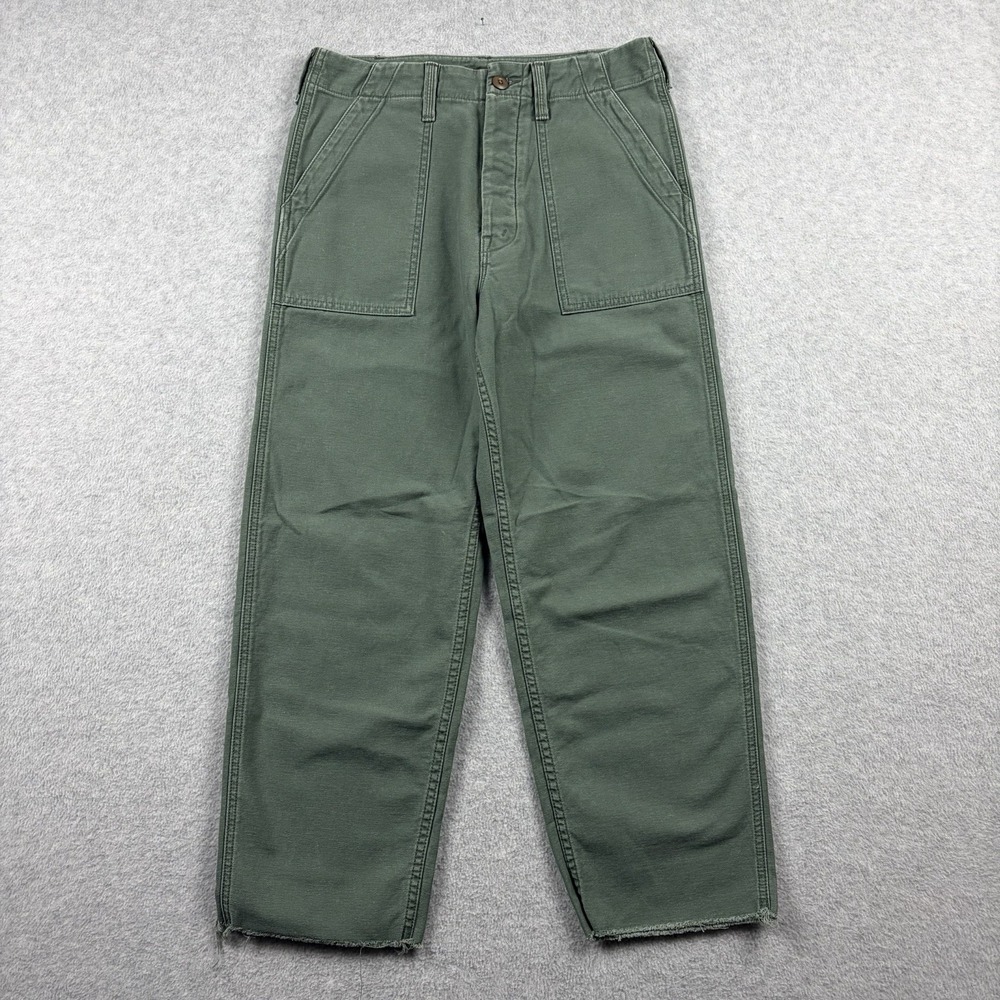 Mother Pants Women's 27 Green Patch Pocket High Rise Ankle Raw Hem OG 107 Army
